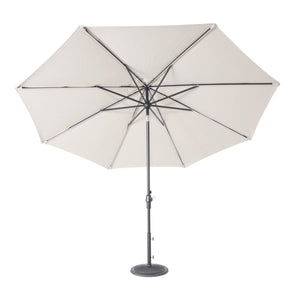 11' Designer Infinite 360° Auto Tilt Solar Lux Umbrella Cast Ash - The Great Escape