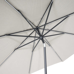 11' Designer Infinite 360° Auto Tilt Solar Lux Umbrella Cast Ash - The Great Escape