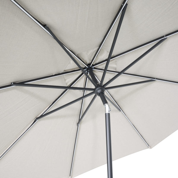 11' Designer Infinite 360° Auto Tilt Solar Lux Umbrella Cast Ash - The Great Escape