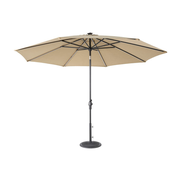 11' Designer Infinite 360° Auto Tilt Solar Lux Umbrella Heather Beige - The Great Escape