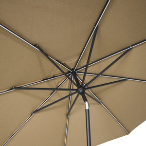 11' Designer Infinite 360° Auto Tilt Solar Lux Umbrella Heather Beige - The Great Escape