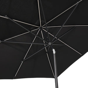 8'x10' Designer Rectangle Infinite 360 Auto Tilt Solar Lux Umbrella Black - The Great Escape