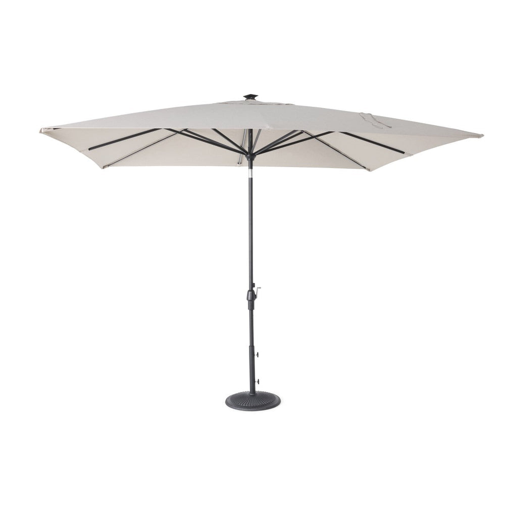 8'x10' Designer Rectangle Infinite 360° Auto Tilt Solar Lux Umbrella Cast Ash - The Great Escape