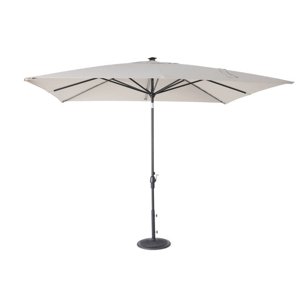 8'x10' Designer Rectangle Infinite 360° Auto Tilt Solar Lux Umbrella Cast Ash - The Great Escape