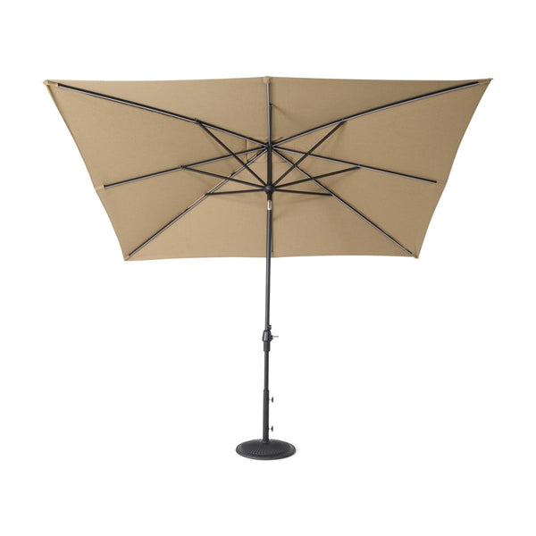 8'x10' Designer Rectangle Infinite 360° Auto Tilt Solar Lux Umbrella Heather Beige - The Great Escape