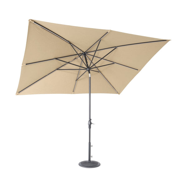 8'x10' Designer Rectangle Infinite 360° Auto Tilt Solar Lux Umbrella Heather Beige - The Great Escape