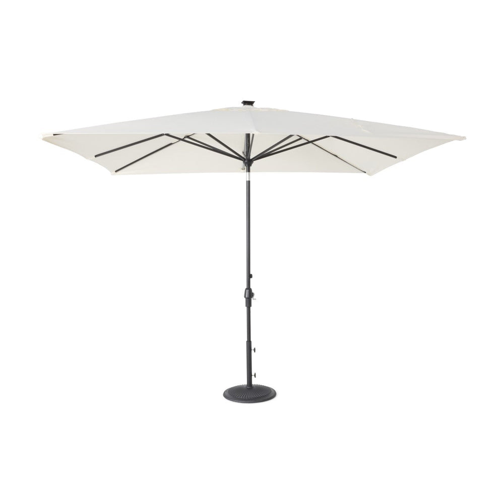 8'x10' Designer Rectangle Infinite 360° Auto Tilt Solar Lux Umbrella Natural - The Great Escape