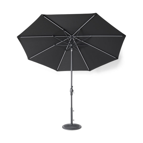 9' Designer Infinite 360° Auto Tilt Solar Lux Umbrella Black - The Great Escape