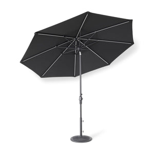 9' Designer Infinite 360° Auto Tilt Solar Lux Umbrella Black - The Great Escape