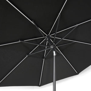 9' Designer Infinite 360° Auto Tilt Solar Lux Umbrella Black - The Great Escape