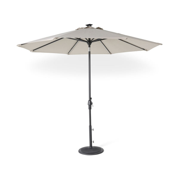 9' Designer Infinite 360° Auto Tilt Solar Lux Umbrella Cast Ash - The Great Escape