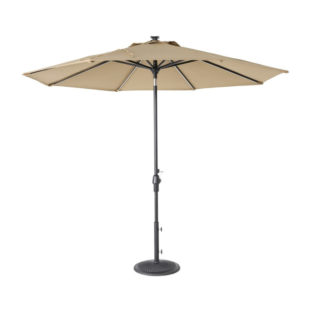 9' Designer Infinite 360° Auto Tilt Solar Lux Umbrella Heather Beige - The Great Escape