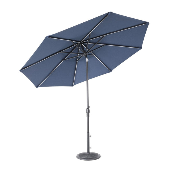 9' Designer Infinite 360° Auto Tilt Solar Lux Umbrella Spectrum Indigo - The Great Escape