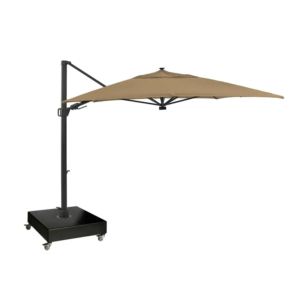 10'x13' Designer Rectangle Solar Lux Infinite Tilt Cantilever Umbrella Heather Beige - The Great Escape