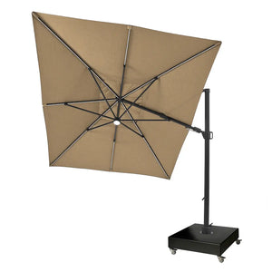 10'x13' Designer Rectangle Solar Lux Infinite Tilt Cantilever Umbrella - Heather Beige - The Great Escape