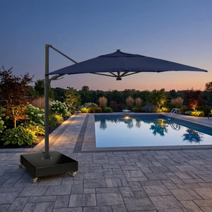 10'x13' Designer Rectangle Solar Lux Infinite Tilt Cantilever Umbrella Spectrum Indigo - The Great Escape