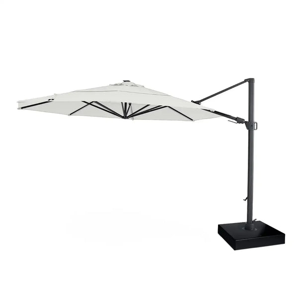13' Designer Octagon Solar Lux Cantilever Umbrella - Natural - The Great Escape