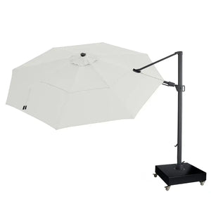 13' Designer Octagon Solar Lux Cantilever Umbrella - Natural - The Great Escape