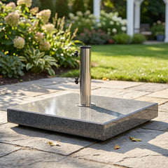 132 lbs. Grey Granite EZ Lock Rolling Umbrella Base - The Great Escape