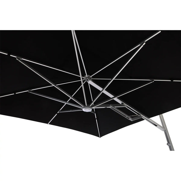 13' Square Commercial Valarium Cantilever Umbrella Black - The Great Escape