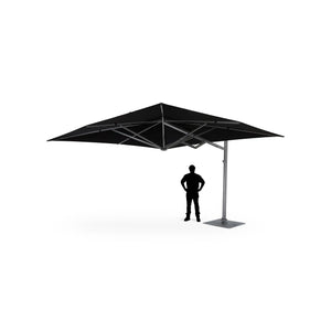 13' Square Commercial Valarium Cantilever Umbrella Black - The Great Escape