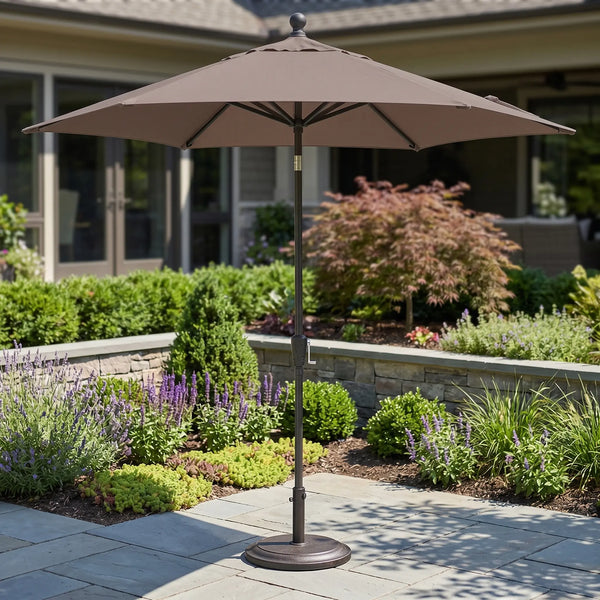9' Push Button Tilt Umbrella Taupe - The Great Escape