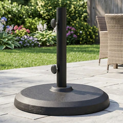 50LB Designer Cast Aluminum Umbrella Base - Black - The Great Escape