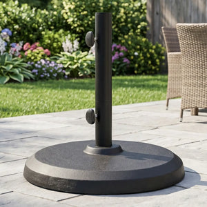 50LB Designer Cast Aluminum Umbrella Base - Black - The Great Escape