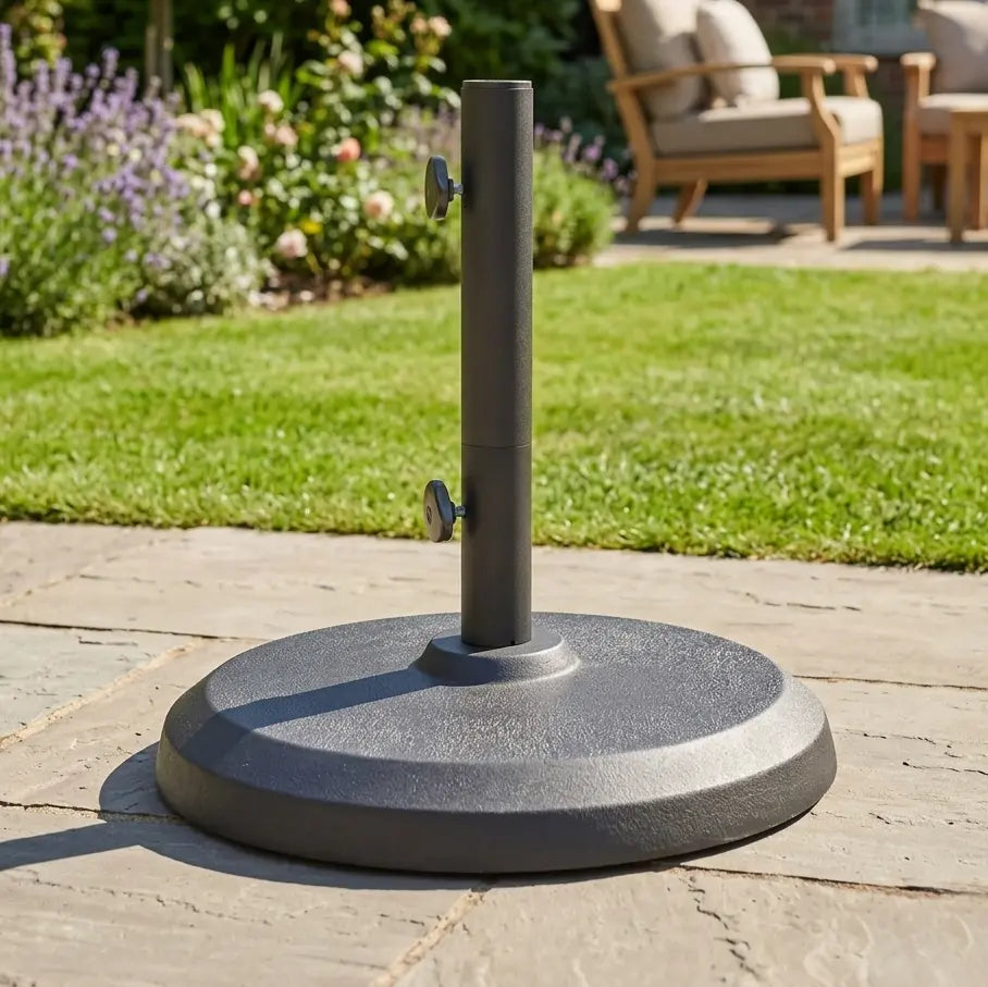 50LB Designer Cast Aluminum Umbrella Base - Anthracite - The Great Escape