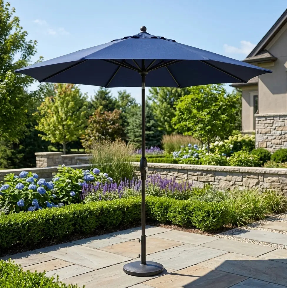 9' Designer Umbrella - Indigo - The Great Escape