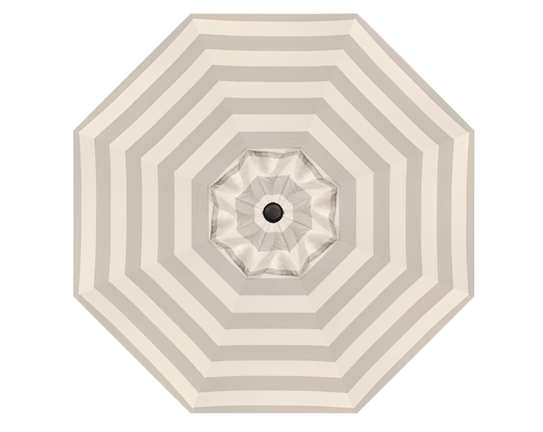 9' Designer Umbrella - New Block Smoke Stripe - The Great Escape